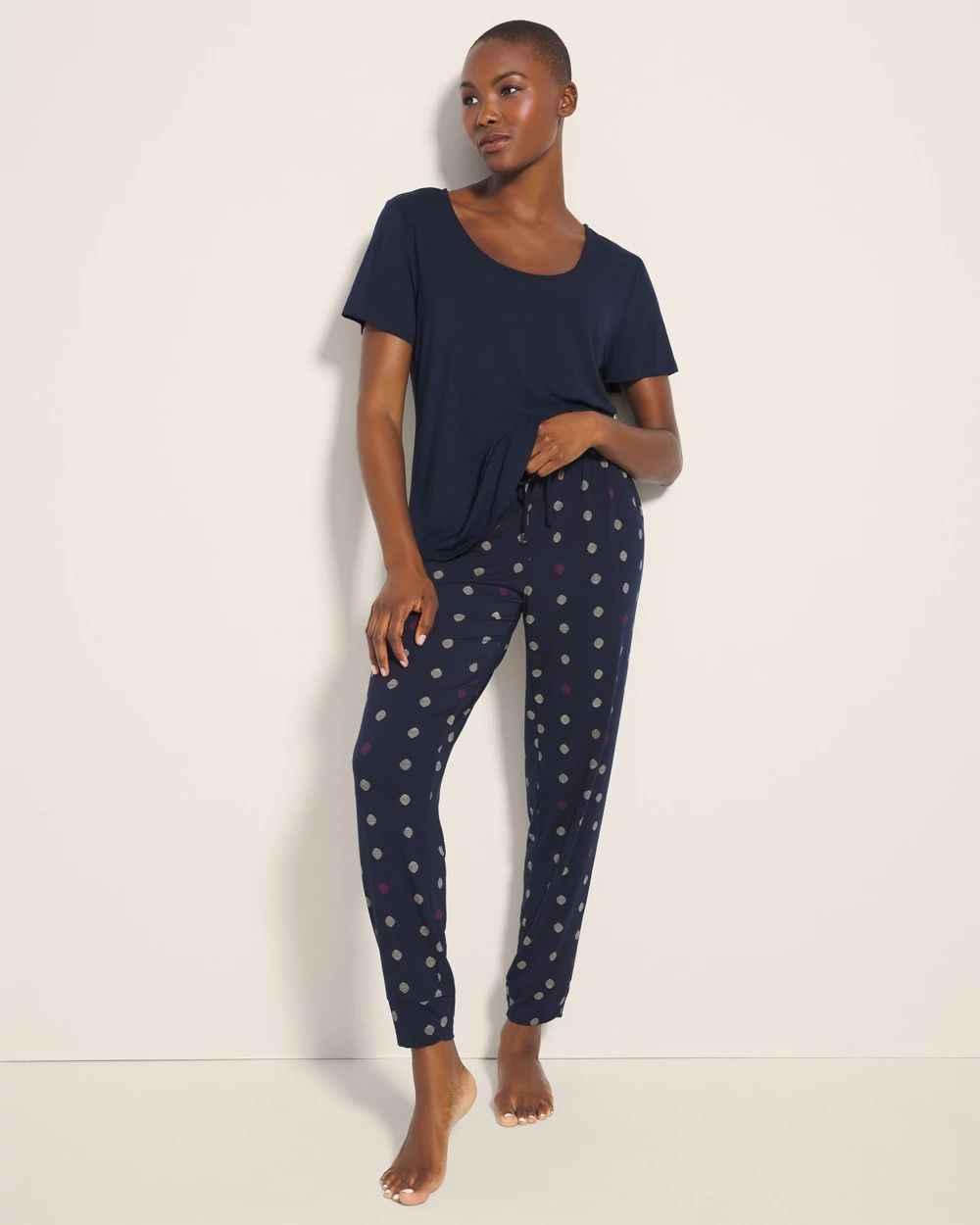 Short-Sleeve Banded Bottom Pajama Set | Soma